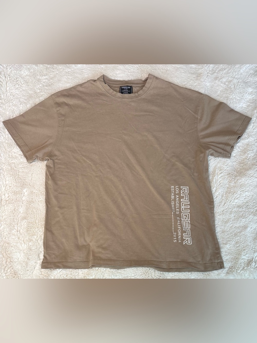 RawGear Brown Graphic Tee Shirt XL Los Angeles Streetwear